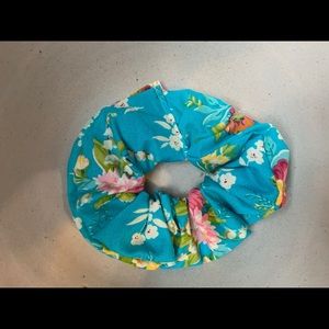 Blue based Flower Scrunchie